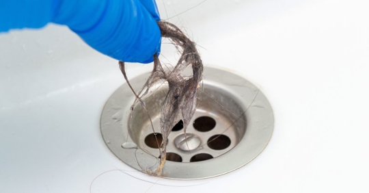 hair in drain